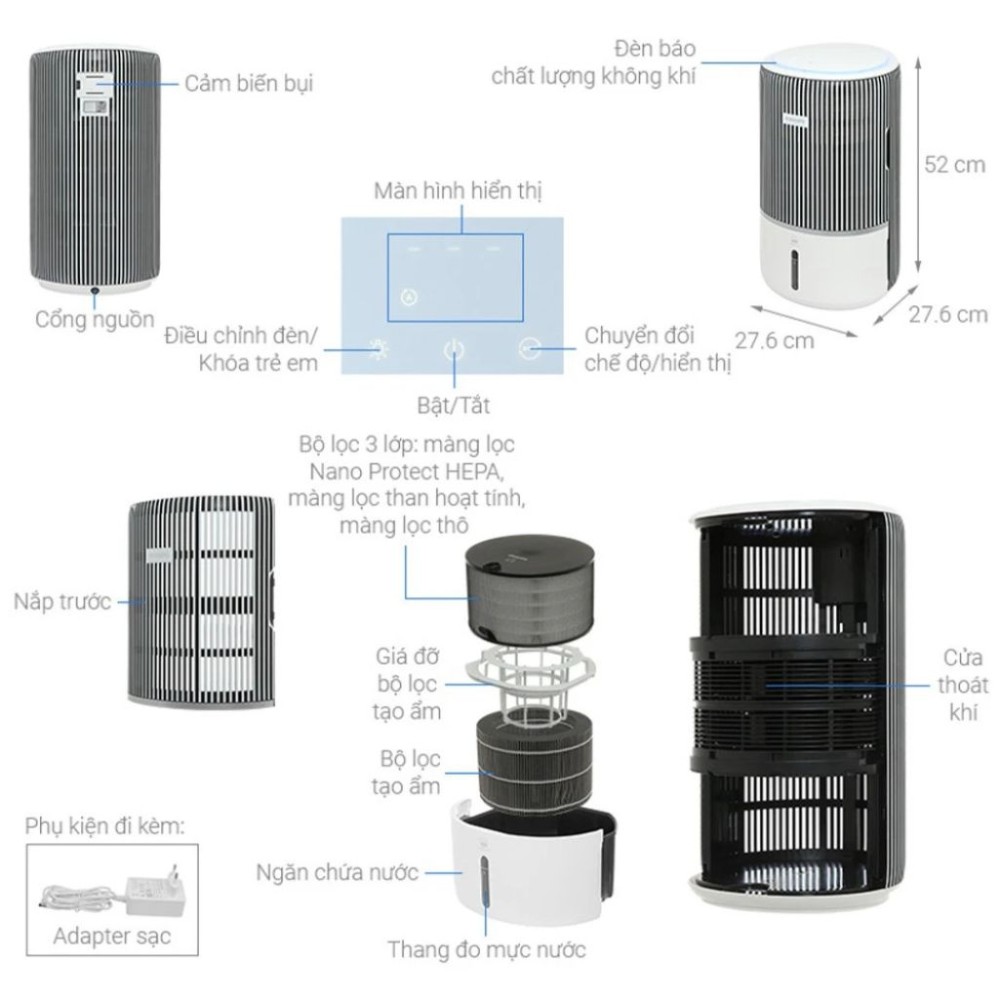 Máy lọc không khí Philips AC3420/10 - Hàng chính hãng