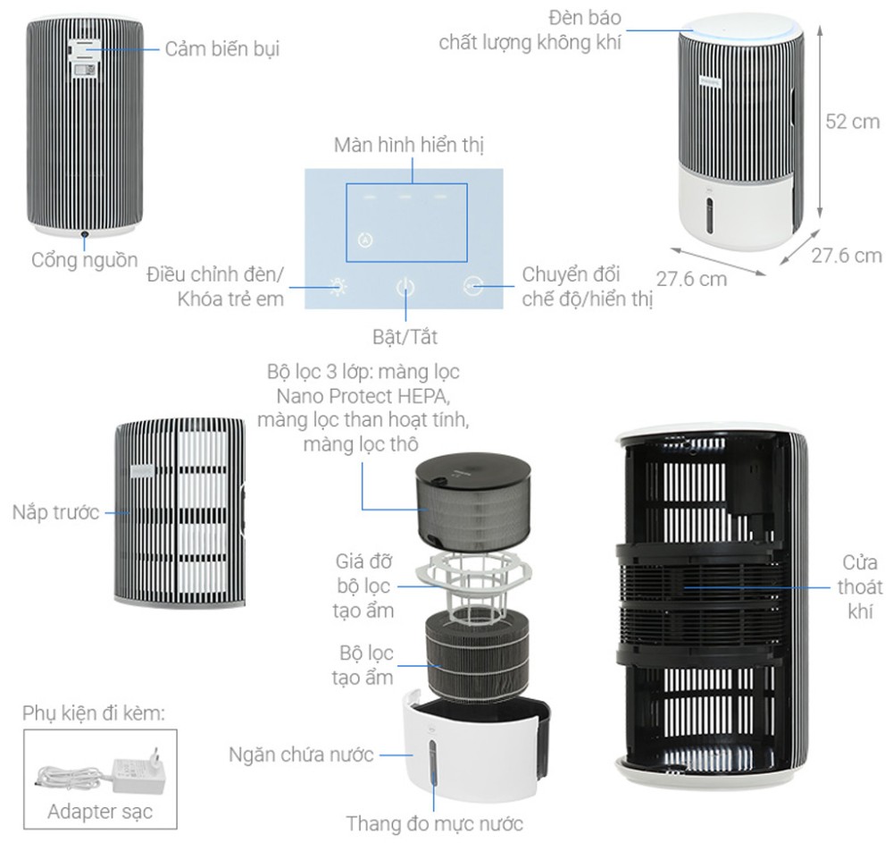 Máy lọc không khí Philips AC3420/10 - Hàng chính hãng