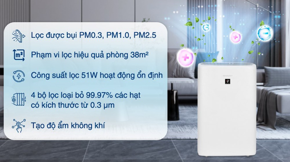 Máy lọc không khí Sharp KI-N50V-W - Hàng chính hãng