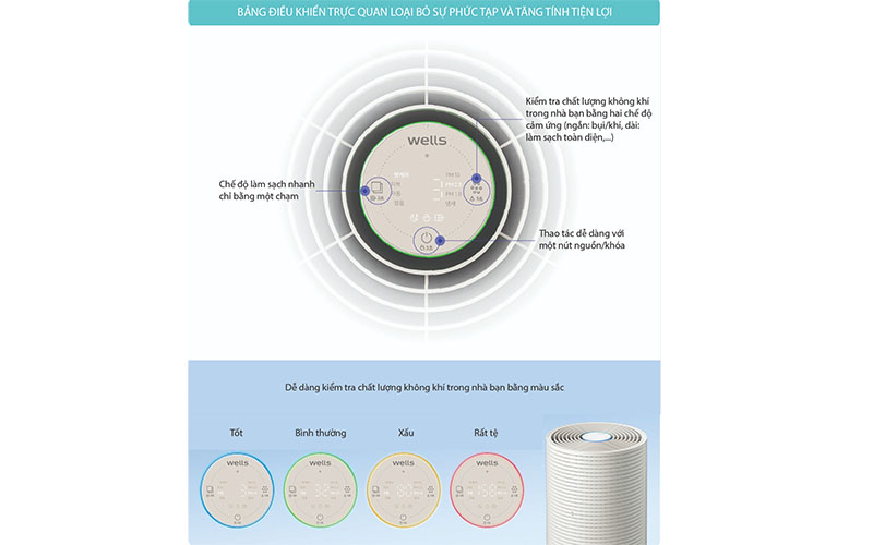 Máy lọc không khí Wells Air Garden AR-626-CGA/CBA - Hàng chính hãng