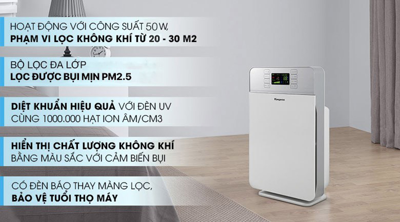 Một số tính năng nổi bật của máy lọc không khí  Kangaroo KG30AP1