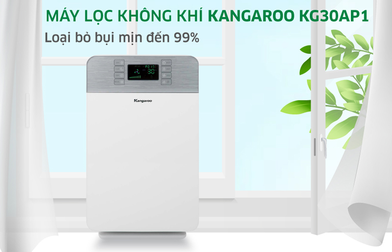 Máy hoạt động với công suất 50W, lọc sạch hiệu quả các bụi bẩn, vi khuẩn,...đem lại không khí trong lành.