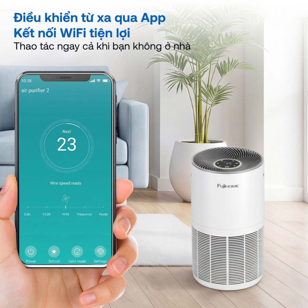 Máy lọc không khí kết nối Wifi thông minh Fujihome AP5GRAND - Hàng chính hãng