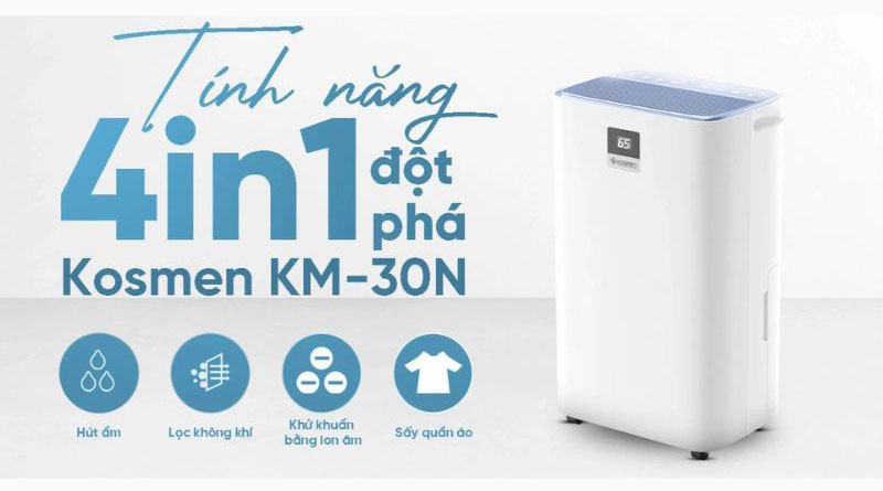 Máy lọc không khí kiêm hút ẩm Kosmen KM-30N - Hàng chính hãng