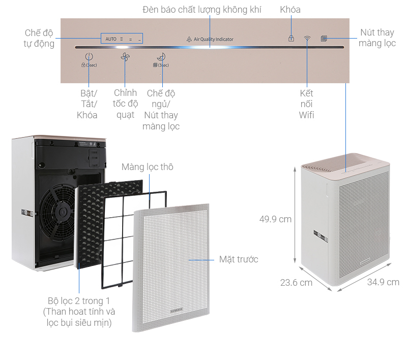 Máy lọc không khí Samsung AX32BG3100GBSV  - Hàng chính hãng