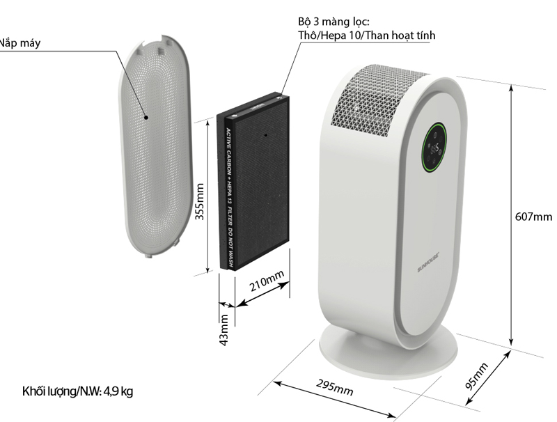 Máy lọc không khí Sunhouse SHD-30AP9730 - Hàng chính hãng