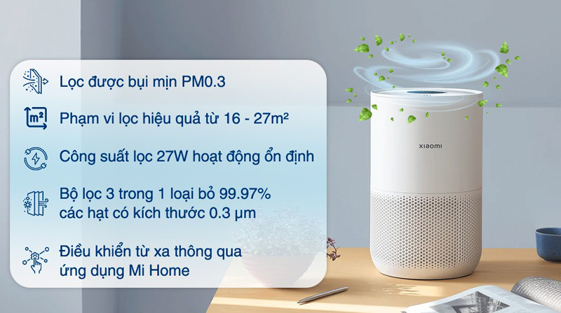 Máy lọc không khí Xiaomi Air Purifier 4 Compact - Hàng chính hãng