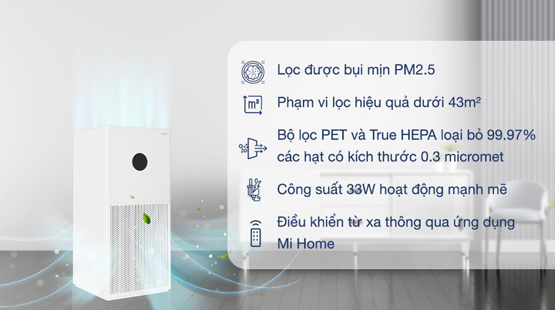 Máy lọc không khí Xiaomi AIR PURIFIER 4 LITE - Hàng chính hãng
