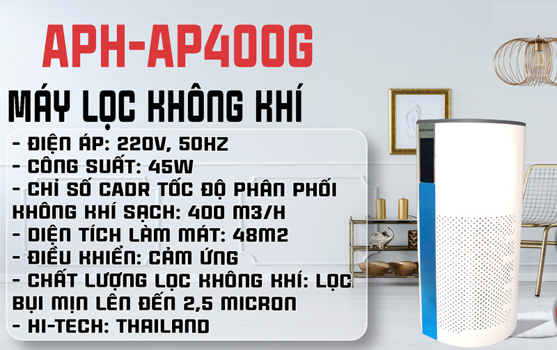 Máy lọc không khí Apechome APH-AP400G - Hàng chính hãng