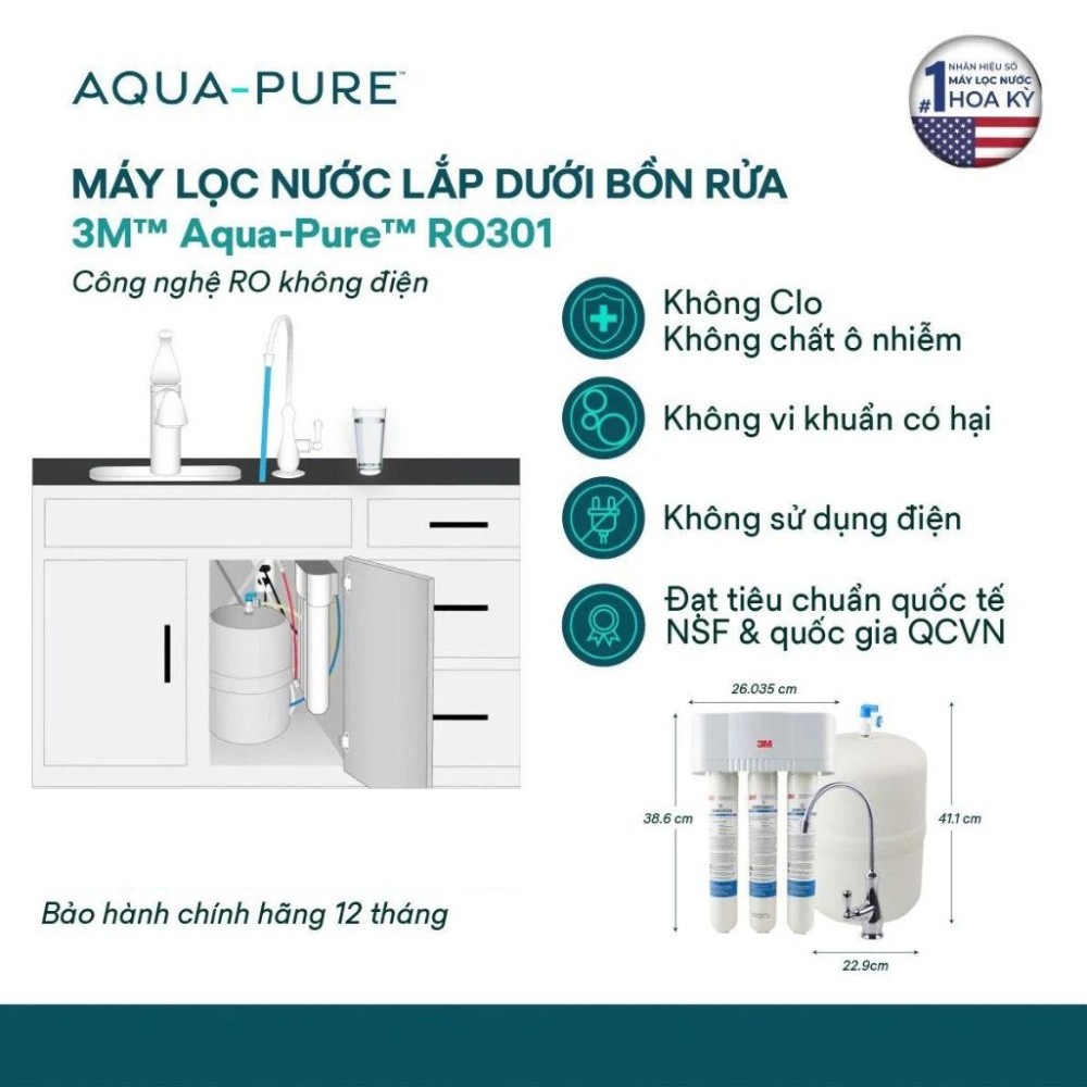 Máy lọc nước 3M RO301 - Hàng chính hãng