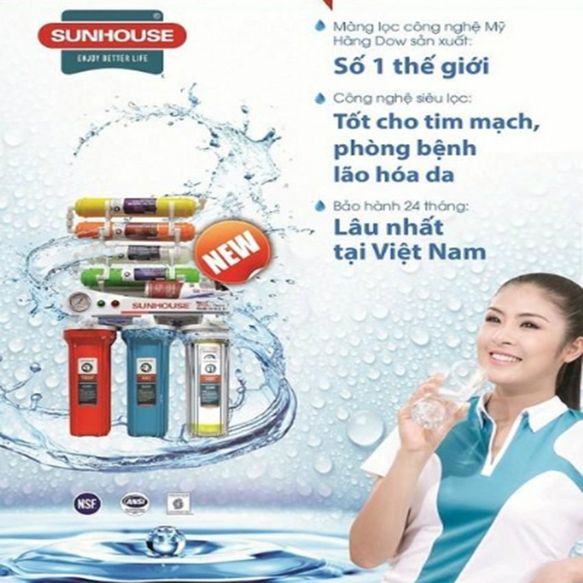 Máy lọc nước 8 lõi R.O Sunhouse SHR-8828B - Hàng chính hãng