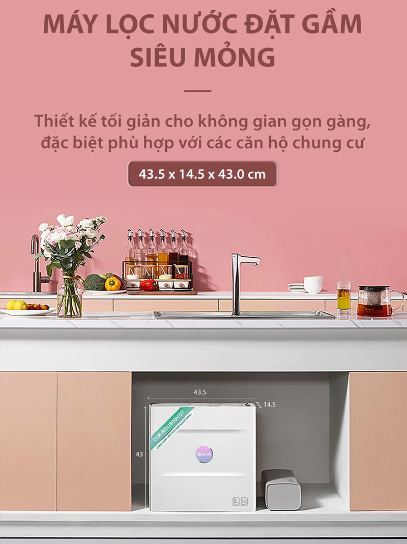 Máy lọc nước để gầm AO Smith LUX-AOU800HOT - Hàng chính hãng