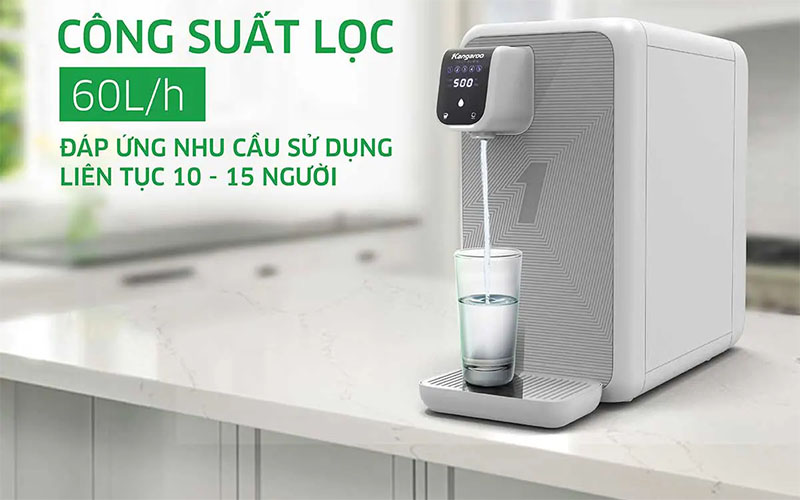 Công suất lọc của Máy lọc nước Hydrogen Kangaroo KG400HD
