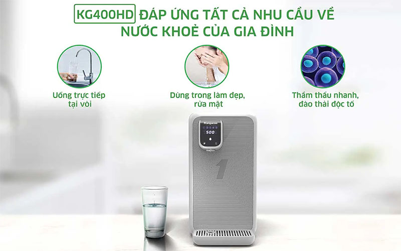 Ứng dụng của Máy lọc nước Hydrogen Kangaroo KG400HD