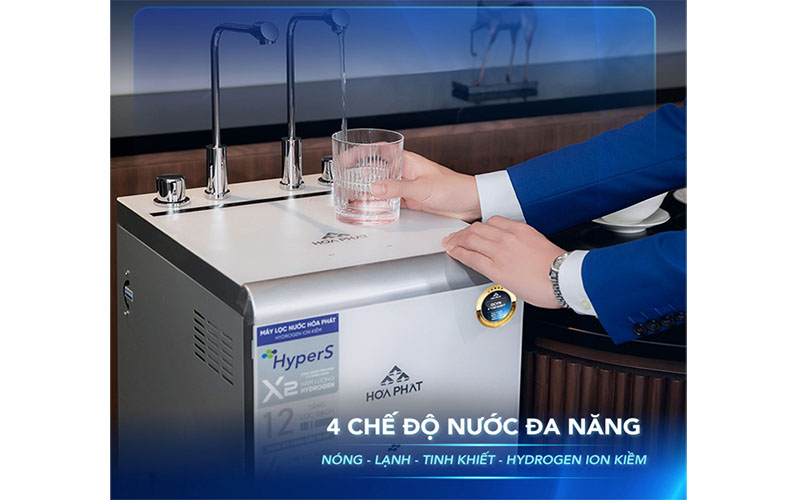 Máy lọc nước Hydrogen ion kiềm RO nóng lạnh Hòa Phát HyperS HPA885 - Hàng chính hãng