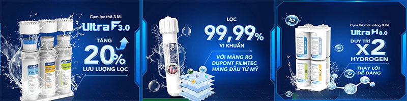 Máy lọc nước Hydrogen ion kiềm RO nóng lạnh HyperS Hòa Phát HPA886 - Hàng chính hãng