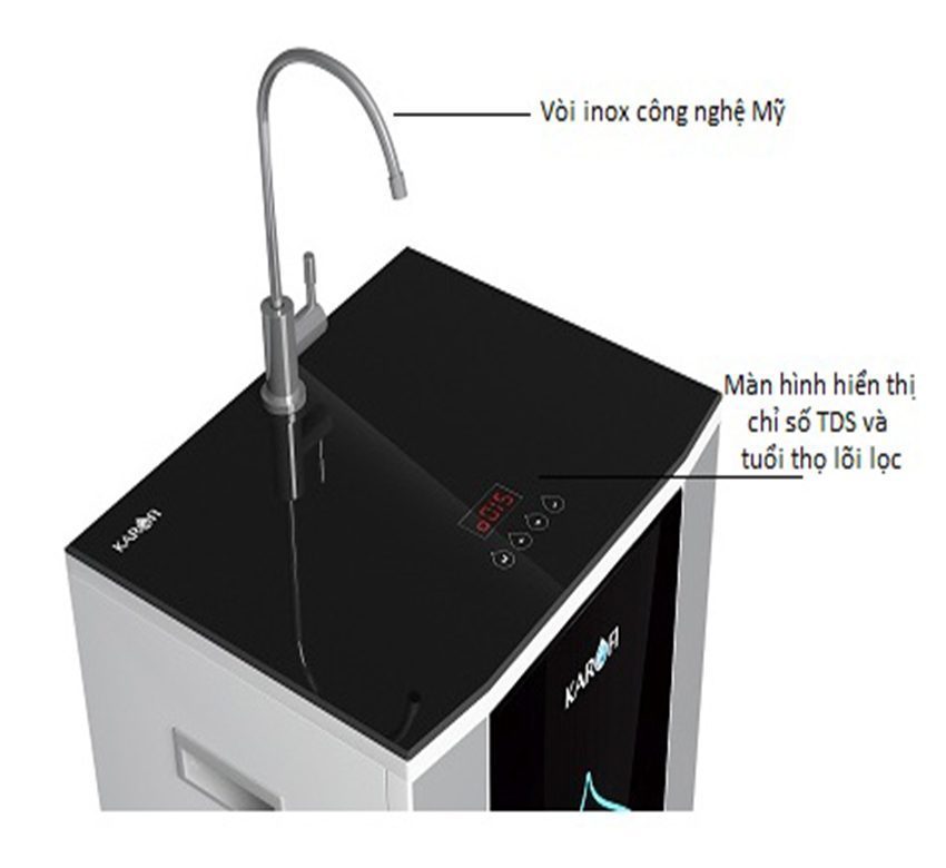 Máy lọc nước KAROFI thông minh IRO2.0 9 cấp màng AQUALAST K9IQ-2-AQL - Hàng chính hãng