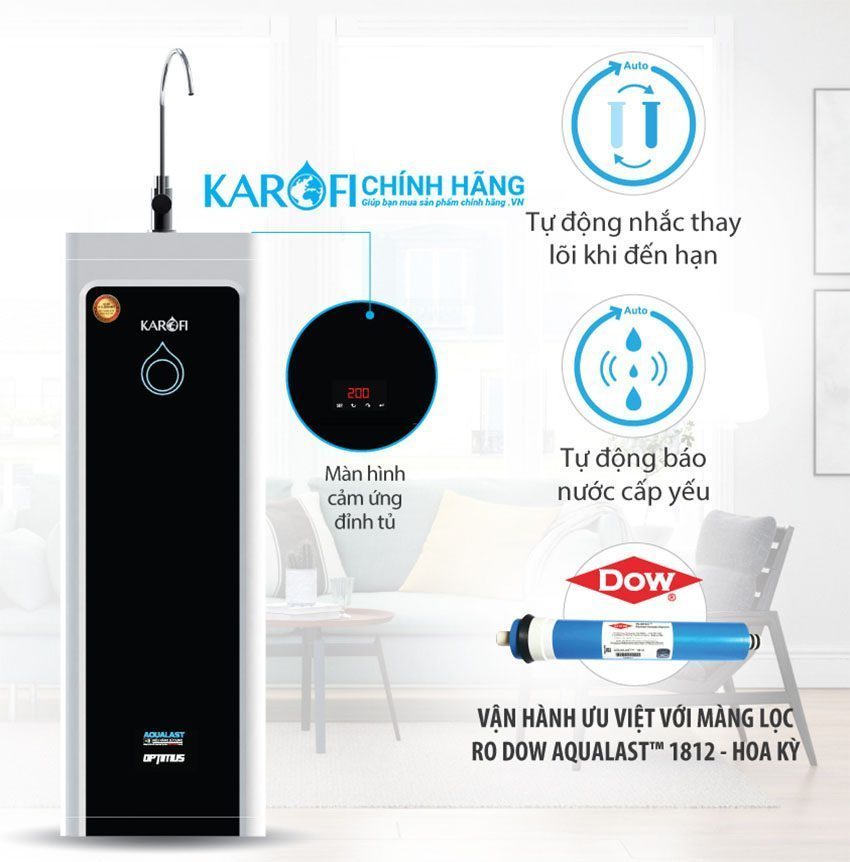 Máy lọc nước Optimus i1 9 lõi lọc Karofi O-i129/A - Hàng chính hãng