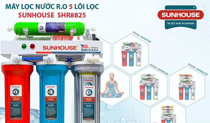 Máy lọc nước R.O 5 lõi lọc Sunhouse SHR8825 - Hàng chính hãng