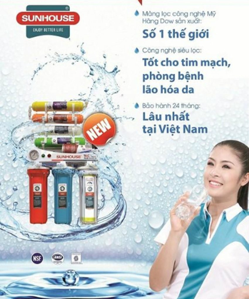 Máy lọc nước R.O 6 lõi lọc Sunhouse SHR8806B - Hàng chính hãng