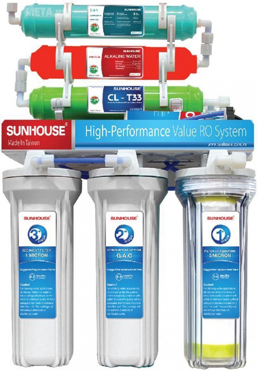 Máy lọc nước R.O 7 lõi lọc Sunhouse SHR8527B - Hàng chính hãng