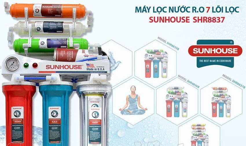 Máy lọc nước R.O 7 lõi lọc Sunhouse SHR8837 - Hàng chính hãng
