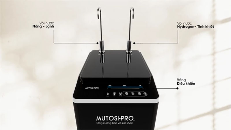 Bảng điều khiển của Máy lọc nước RO Hydrogen Pro nóng nguội lạnh Mutosi MP-F081-HC4H3