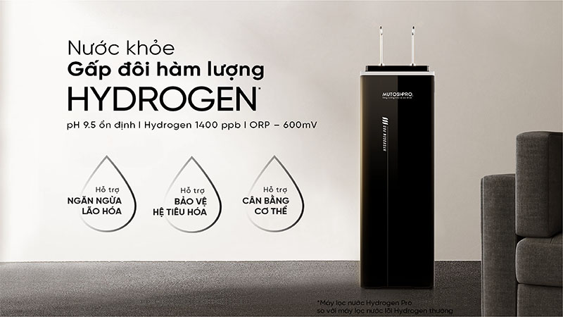 Máy lọc nước RO Hydrogen Pro nóng nguội lạnh Mutosi MP-F081-HC4H3