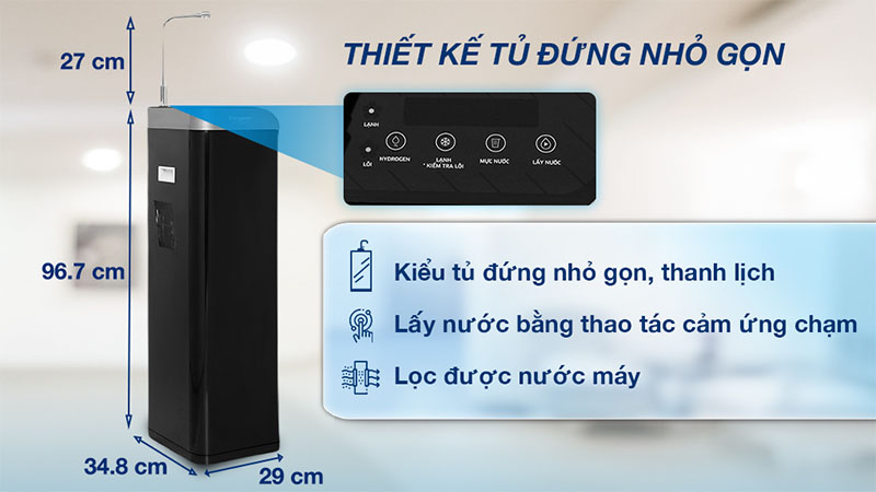 Máy lọc nước RO Hydrogen nguội lạnh Kangaroo Waterfall KG100EW 7 lõi  - Hàng chính hãng