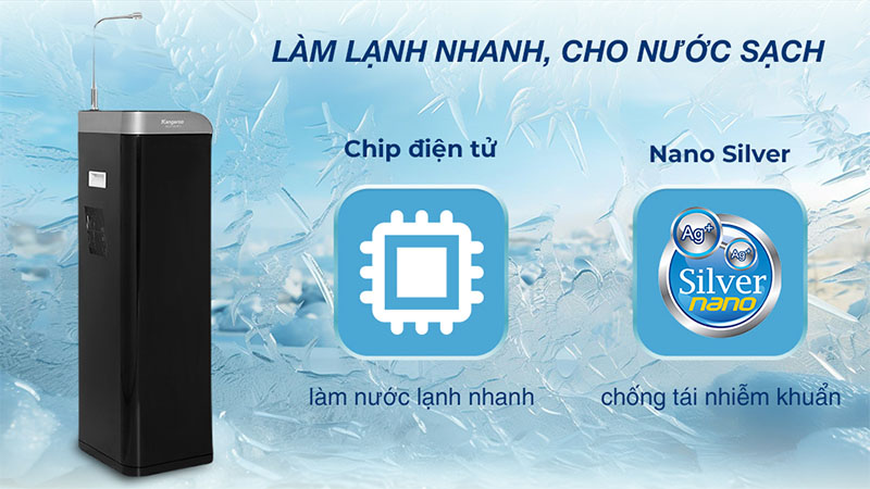 Máy lọc nước RO Hydrogen nguội lạnh Kangaroo Waterfall KG100EW 7 lõi  - Hàng chính hãng