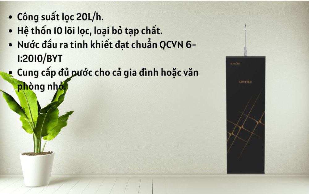 Máy lọc nước RO Karofi Livotec 606S - Hàng chính hãng