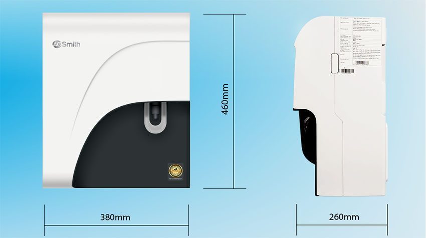 Kích thước của máy lọc nước RO-Side Stream A.O.Smith C1