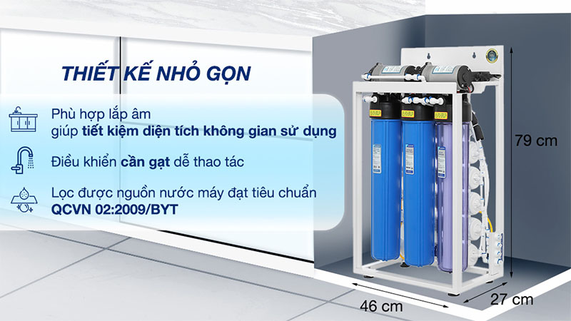 Máy lọc nước RO bán công nghiệp Hòa Phát HPT725 10 lõi - Hàng chính hãng