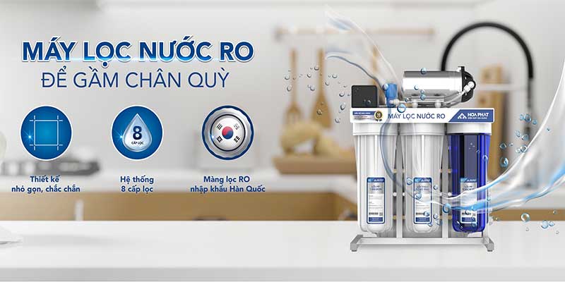Máy lọc nước RO để gầm chân quỳ Hòa Phát HWU4A0812 - Hàng chính hãng