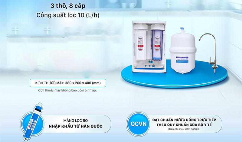 Máy lọc nước RO không vỏ tủ dùng cốc Makano MKW-35008D - Hàng chính hãng