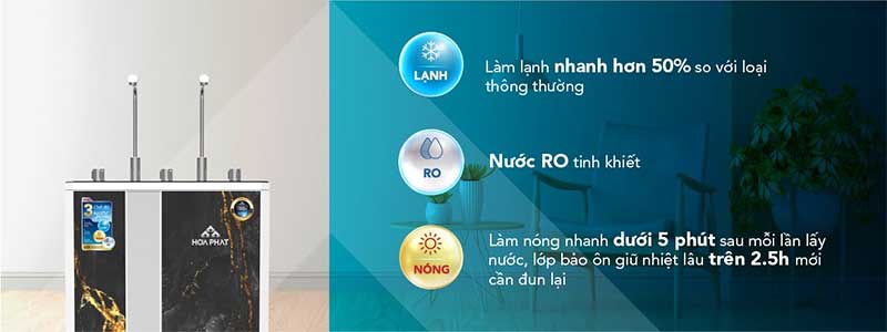 Máy lọc nước RO nóng lạnh Hòa Phát HWBR4B1021 - Hàng chính hãng
