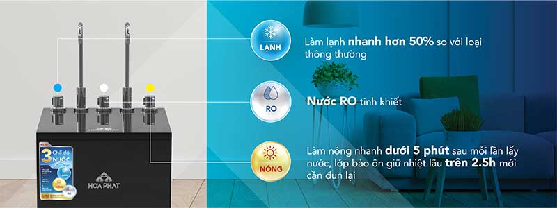 Máy lọc nước RO nóng lạnh Hòa Phát HWBS2A1021 - Hàng chính hãng
