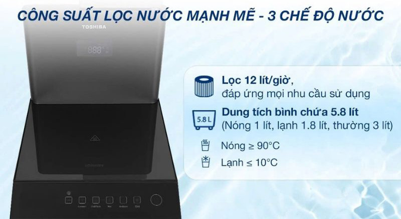 Cung cấp 3 chế độ nước nóng - RO - lạnh đáp ứng nhiều nhu cầu