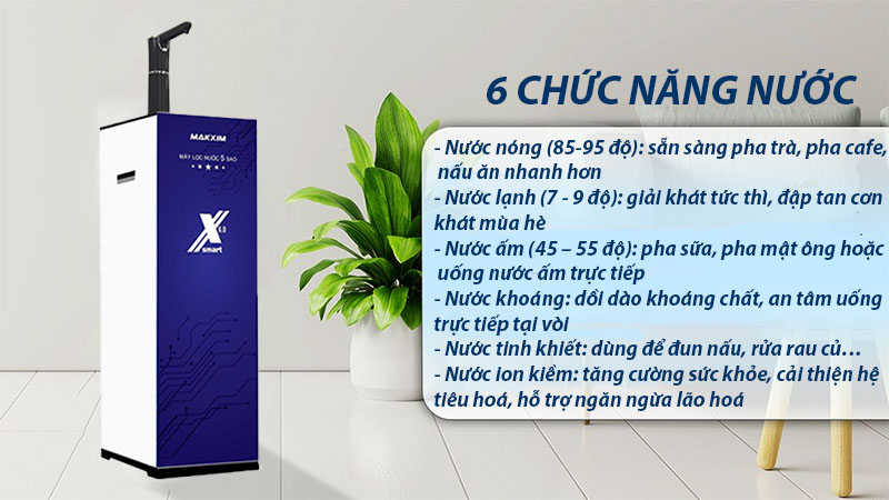Máy lọc nước RO nóng lạnh nguội Makxim MAK-X6.0 - Hàng chính hãng