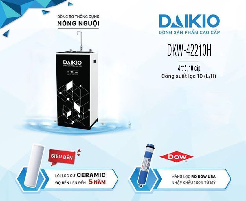 Máy lọc nước RO nóng nguội Daikio DKW-42210H - Hàng chính hãng
