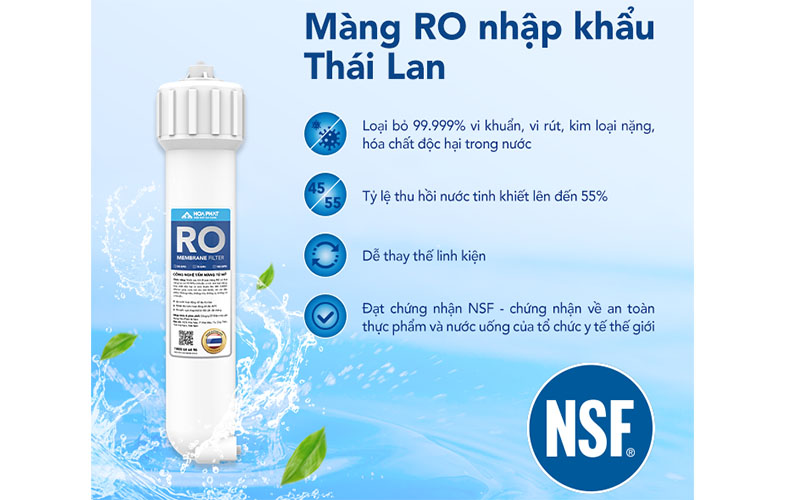 Máy lọc nước RO nóng nguội lạnh Hòa Phát HPN625 - Hàng chính hãng
