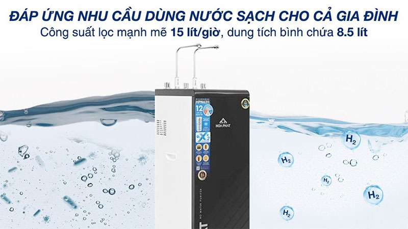 Máy lọc nước RO nóng nguội lạnh Hòa Phát HPN639 12 lõi - Hàng chính hãng