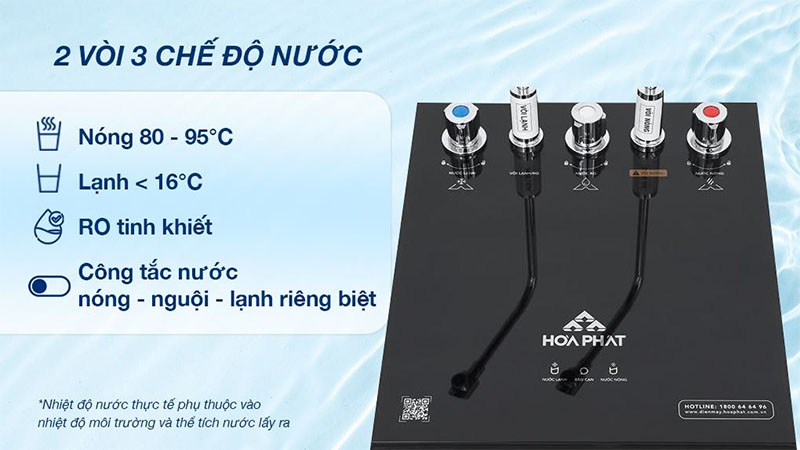 Máy lọc nước RO nóng nguội lạnh Hòa Phát HPN639 12 lõi - Hàng chính hãng