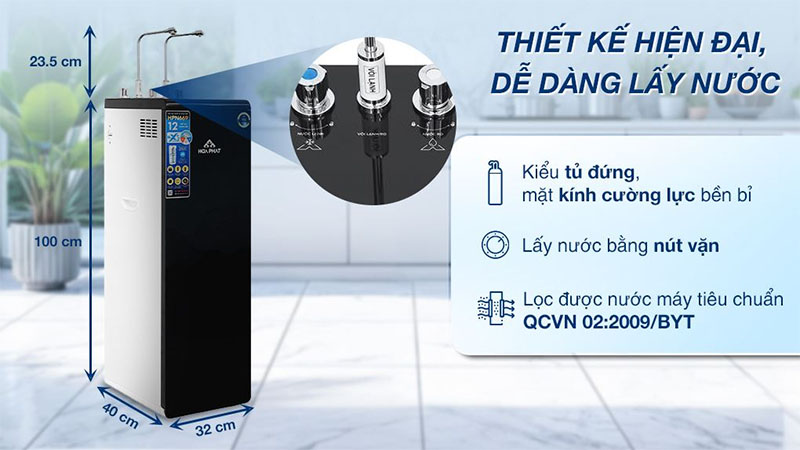 Máy lọc nước RO nóng nguội lạnh Hòa Phát HPN669 12 lõi - Hàng chính hãng