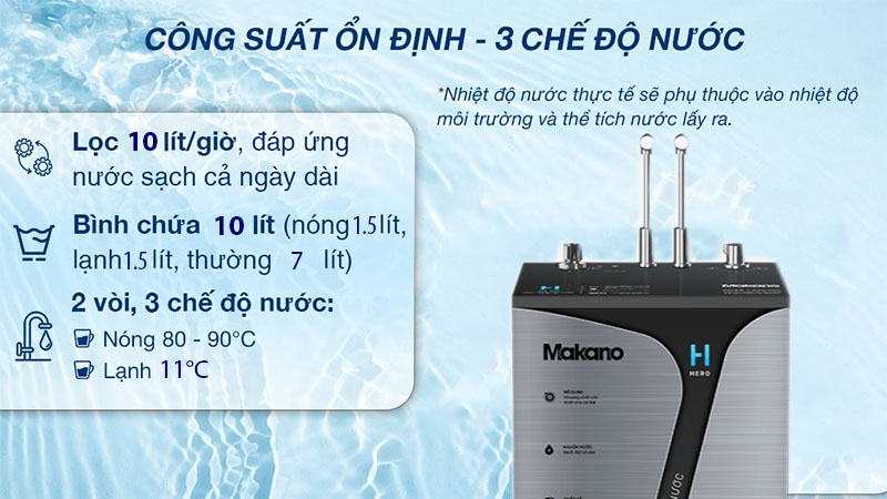 Máy lọc nước nóng nguội lạnh Makano H-Hero 3D MN302 - Hàng chính hãng