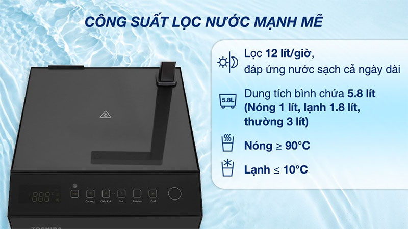 Máy lọc nước RO nóng nguội lạnh Toshiba TWP-W2396SVN(M) - Hàng chính hãng