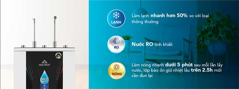 Máy lọc nước RO nóng lạnh Hòa Phát HWBR3B1021T - Hàng chính hãng