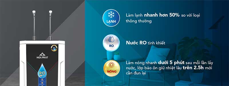 Máy lọc nước RO nóng lạnh Hòa Phát HWBS1B1021T - Hàng chính hãng