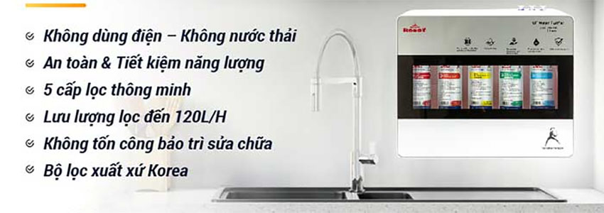 Máy lọc nước UF 5 cấp Robot Ultra 625 - Hàng chính hãng