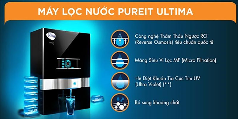 Máy lọc nước Unilever Pureit Ultima RO+UV+MF - Hàng chính hãng